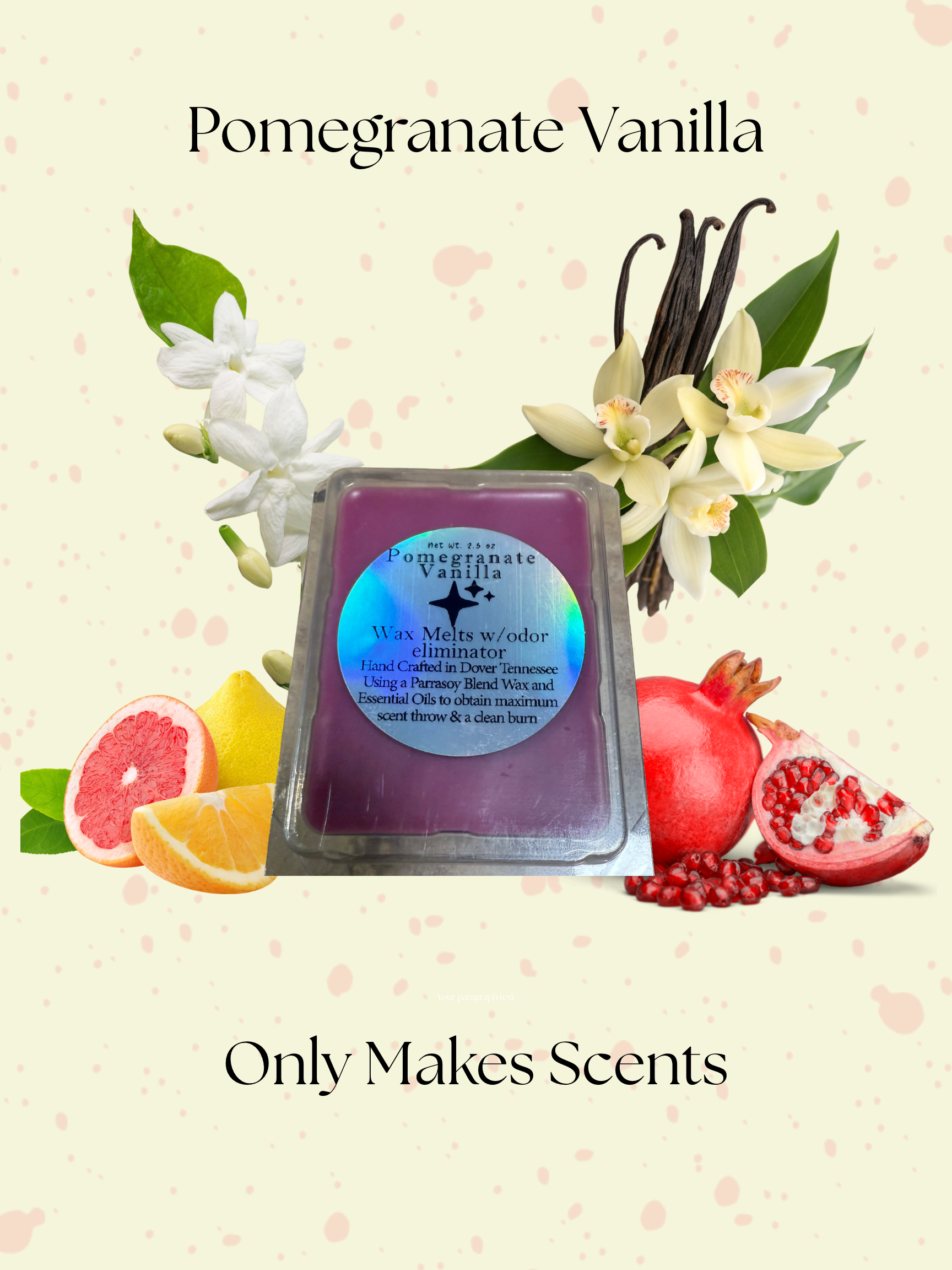 Pomegranate Vanilla 2.5oz Wax Melts